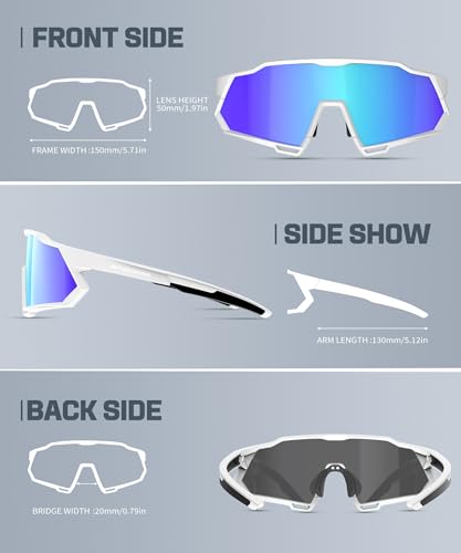 Image of Sport Polarized Sunglasses for Men and Women, Stylish and Lightweight Cycling Sunglasses with UV400 Protection