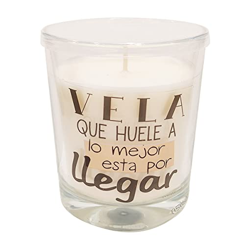 Vela aromática cera vegetal en vaso cristal Fragancia Pastel de Calabaza con mensaje (LO MEJOR) Cover