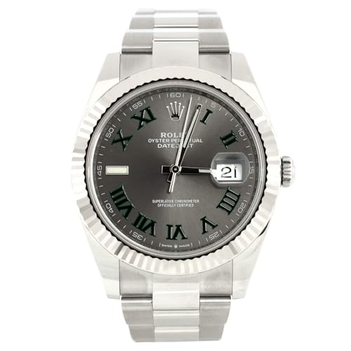 Pre-Loved Oyster Perpetual Datejust Wimbledon Automatic Watch Stainless Steel and White Gold 41