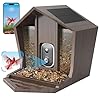 Smart bird feeder with camera solar powered 25k hd free ai identifies 12000 birds auto motion detection waterproof wooden video bird feeder camera live gift of bird lover wifi  urban country home decor