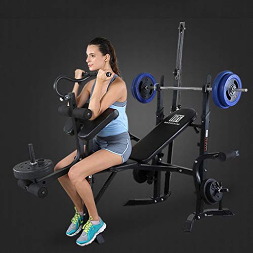 Weight-lifting Bed Barbell Lift Flat Press Exercise Adjustable Incline Decline Foldable Weight Bench Body Workout Utility Strength Training Home Gym Fitness Equipment US Fast Shippment (Black)