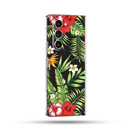Image of MightySkins Skin Compatible With Samsung Galaxy Z Fold 5 Full Wrap - Dark Hibiscus | Protective, Durable, and Unique Vinyl Decal wrap cover | Easy To Apply, Remove, and Change Styles | Made in the USA