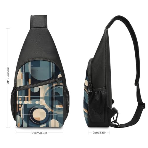 Sling bag para mujeres y hombres con patrón tribal azul miniatura 2
