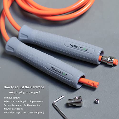 Hererope Weighted Jump Rope For Women & Men, 1/2Lb Skipping Rope With Adjustable & Durable Cable, Ball Bearing, Comfortable & No-Slip Grip, Jump Ropes For Fitness, Workout, Boxing, Crossfit Exercise #TOP4