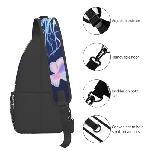 Bolso tipo Sling para hombre y mujer con diseño acuático miniatura 4