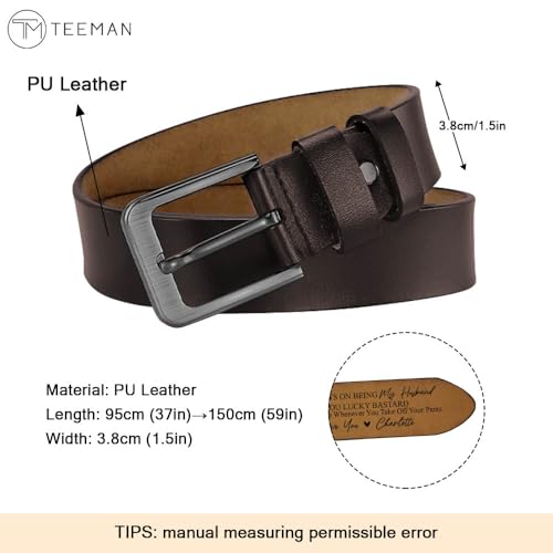 Congrats on Being My Husband Belt, Personalized Engraved Leather Belt, Custom Name Leather Belt for Men, Personalized Belt for Husband, Wide Black/Brown Leather Belts, Fathers Day Belt Gifts3