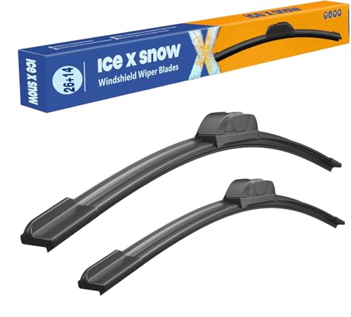 Image of 26 inch+14 inch Water Repellent Windshield Wiper Blades Replacement for Nissan Rogue 2013-2008 Hyundai Santa Fe 2018-2013 Toyota Yaris 11-06 Silicone Automotive Replacement Windshield Wiper Blades