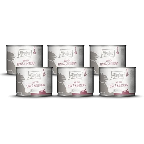 Produktbild von MjAMjAM Katzen Nassfutter DUO Rind & Kaninchen mit Möhrchen - 6 x 200 g