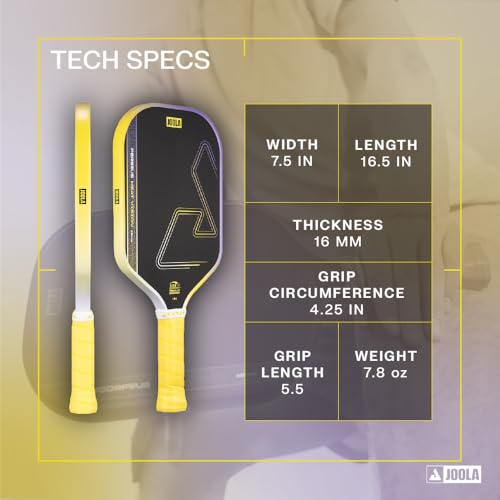 Image of JOOLA Perseus Heat Vision 16mm Pickleball Paddle - Textured Carbon Fiber Surface for Spin - SK Film for Reduced Vibration - USAP Approved - NFC Chip Enabled