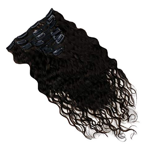 Clip in Hair Extension Color 2 Darkest Brown 10 Inch Short Natural Wave Hair Extensions Clip Ins 7Pcs 100g