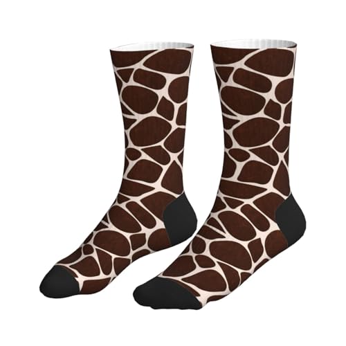 MOLIAN Giraffe Print Pattern Athletic Crew Socks For Women Men Novelty Sports Socks