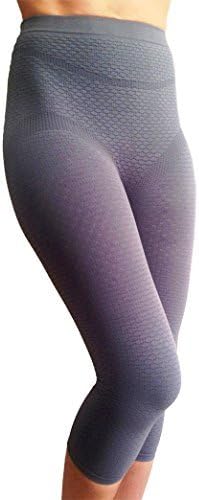 BIOFLECT Compression Capri Leggings with Far Infrared Therapy and Micro-Massage Knit - Slimming Support and Comfort - Lipedema, Lymphedema, Inflammation - Sand XL