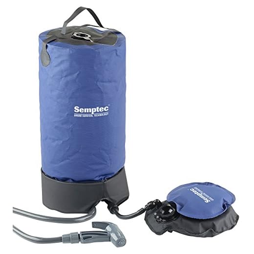 Semptec Urban Survival Technology Solardusche: Tragbare Druck-Campingdusche mit Fußpumpe, 11 Liter (tragbare Dusche, Campingdusche mit Pumpe, Kinder Fahrzeuge)