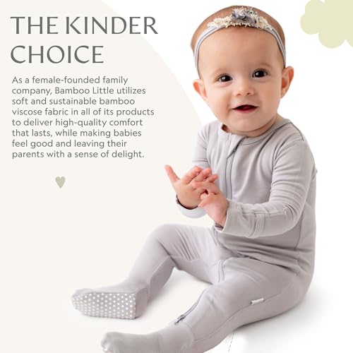 Image of Bamboo Little Soft Baby Footie Pajamas, Baby Clothes, Newborn Sleepers, 95% Viscose and 5% Spandex, 0-24 Months