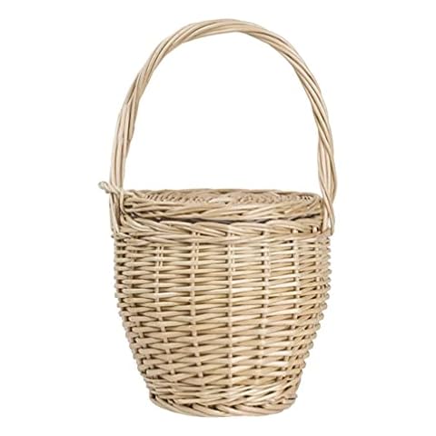 Cabilock Cesta de Mimbre Hecha a Mano con Tapa Cover