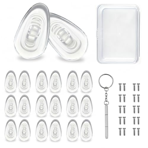 10 Pairs Screw-in Silicone Eyeglass Nose Pads