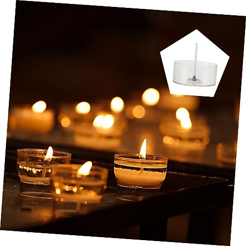 Kit para hacer velas con mechas y portavelas de plástico miniatura 5