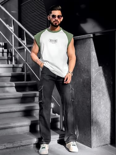 Image of Maniac || Mens || Printed || Round Neck || Raglan Sleeveless || Cotton || T-Shirt