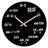 Orologio con equazione contemporanea con rappresentazione numerica logica per scienze per insegnanti, coordinatori di laboratorio e configurazioni home office incentrate sulla matematica (6 x 2 fondo
