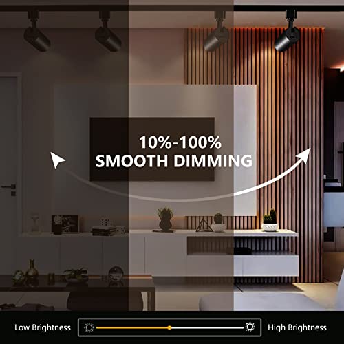 Vanoopee 3-Color 10W H Track Lighting Heads Dimmable Led Track Light Heads Bright Rail Ceiling Spotlight Fixtures Accent Task, 3000K 4000K 5000K, Flicker Free Cri90+ 36° 1000Lm, Matte Black, Pack Of 4 #TOP2