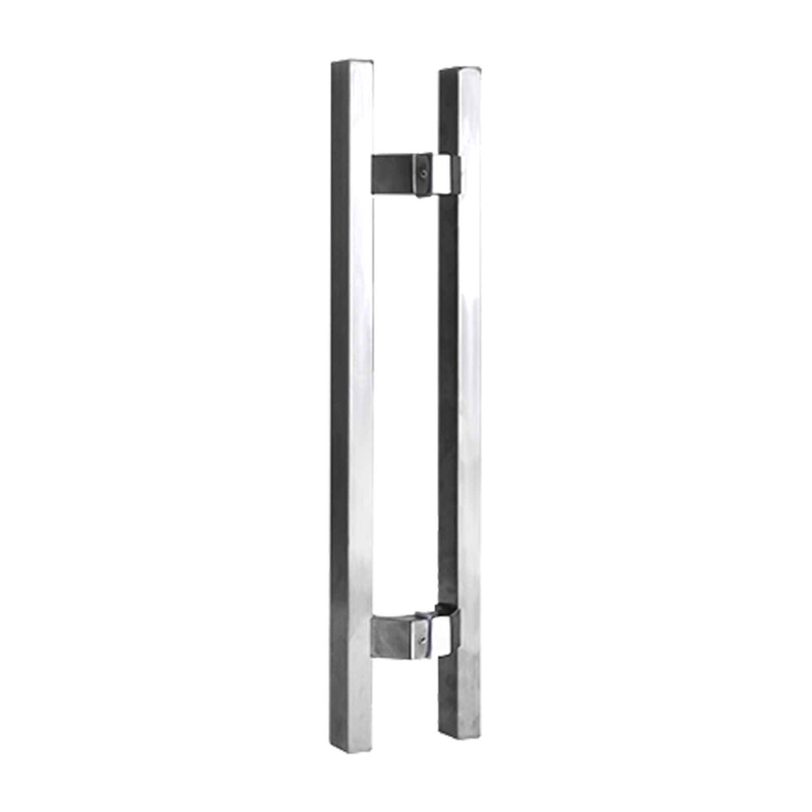 Poignée de porte coulissante en verre carrée chrome poli miroir
