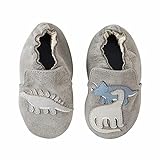 Robeez Baby Boys and Unisex Soft Soles Slip-Resistant Crib Shoes Slippers for Infant and Toddler, 0-24 Months, Ramsey, 12-18 Months
