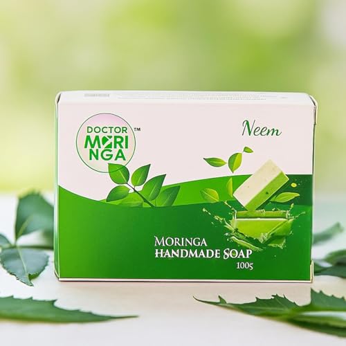 Image of Handmade Bathing Soap- 100gm | Herbal Soap for Removing Dirt & Impurities no mineral oils added Suitable for All Skin Types (Neem Soap, 100 g (Pack of 4))