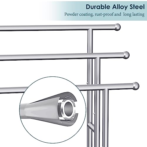40" Tall Freestanding Towel Racks for Bathroom, 3 Tier Floor Towel Rack with Storage Basket, Blanket Ladder Drying and Display Rack for Large Bath & Hand Towel Outdoor Poolside