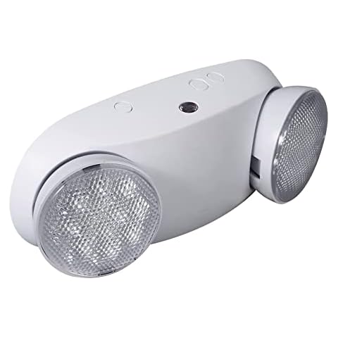 LED Emergency Lights with Two Adjustable Heads, Commercial Emergency Lights with Battery Backup,Indoor Emergency Exit Lighting Fixture for Business Home Office, AC 120-277V, UL Listed Cover