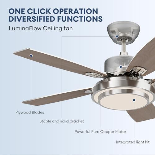 Luminaflow 8838-01 42 Inch Ceiling Fans With Lights And Remote/App Control thumb #6