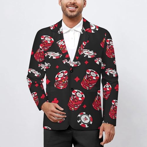 WSOP Poker Men's Classic Fit Suit Two Button Blazer Business Coat Tuxedo for Wedding Dinner2