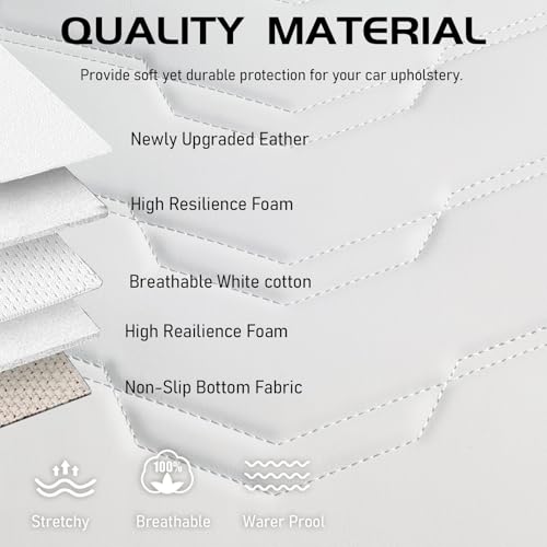 Funda de asiento trasero para Tesla Model Y protector inferior blanco 5