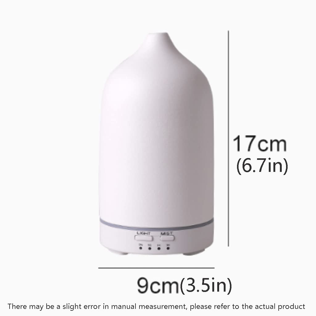 Diffusore di Olio Essenziale ad ultrasuoni in Ceramica, umidificatore Intelligente per Camera da Letto per Interni, Dimensioni ridotte 160 ml, Forma a Vaso, luci notturne Colorate