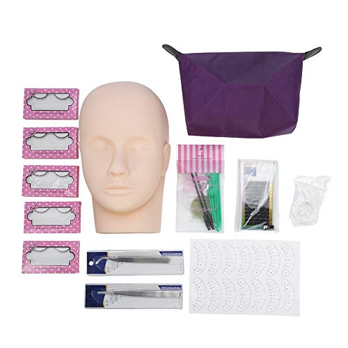 Preisvergleich Produktbild Wimpern-Trainingsset - Professionelles One-Trainingskopf-Modell, Werkzeug for die Verlängerung der falschen Wimpern, for den Starter, 12 Teile / satz