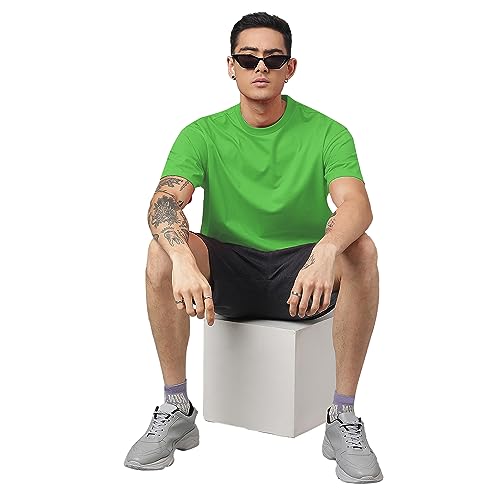 Image of Free Authority Loose Fit Solid Black Tshirt for Men