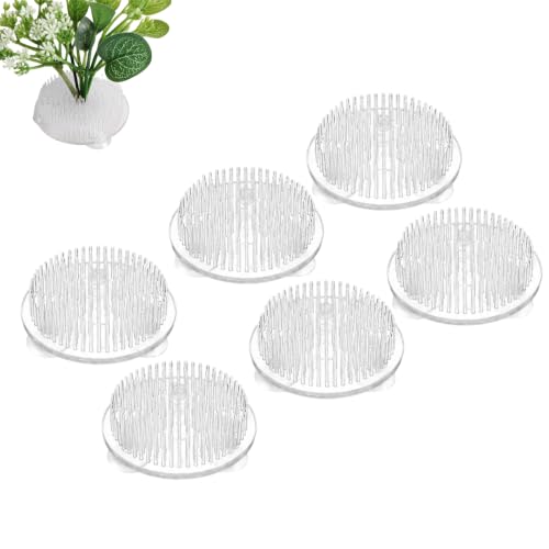 6 PCS Flower Frogs for Arrangements Set of 6 Flower Arranging Frogs Professional Floral Design for Weddings and Ikebana Art Clear Plastic Pin Frog Holders for Stable Floral Arrangements and Home De