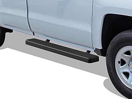 Estribos de acero inoxidable negro 6 pulg APS para Silverado Sierra miniatura 4