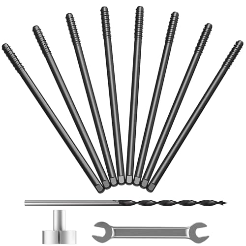 8pcs Heavy Duty Floating Shelf Brackets for 3/4" to 1.75" Boards, Invisible Blind Shelf Support Kit with CNC Drilling Jig, Double-Threaded Rods for DIY Custom Floating Shelves, 125lbs (8 inch-8pcs)