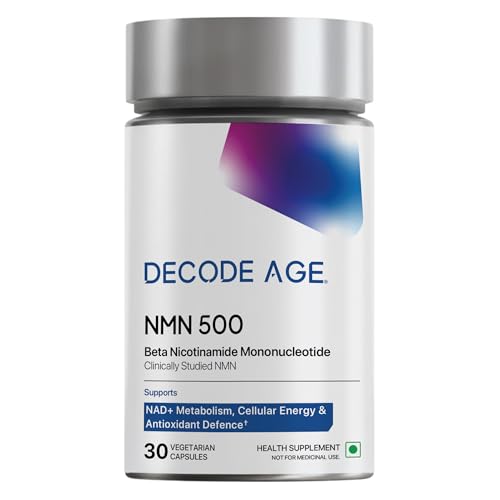 Image of NMN Supplement 500mg | 99% Pure NMN for Anti-Aging, NAD+ Boost & Cellular Energy | High Absorption Nicotinamide Mononucleotide | Longevity & DNA Repair Support | Decode Age