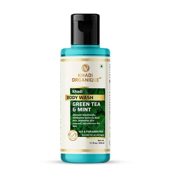 Image of Khadi Organique Green Tea & Mint Body Wash With Refreshing Green Tea & Mint For All Skin Types of Men's & Womens - 210 ML