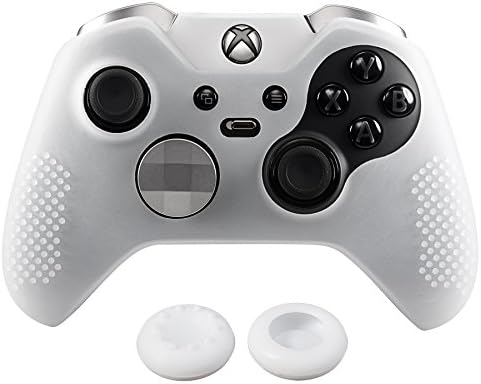 eXtremeRate Black Soft Anti-Slip Silicone Cover Skins, Controller Protective Case for New Xbox One Elite Series 2 with Thumb Grips Analog Caps