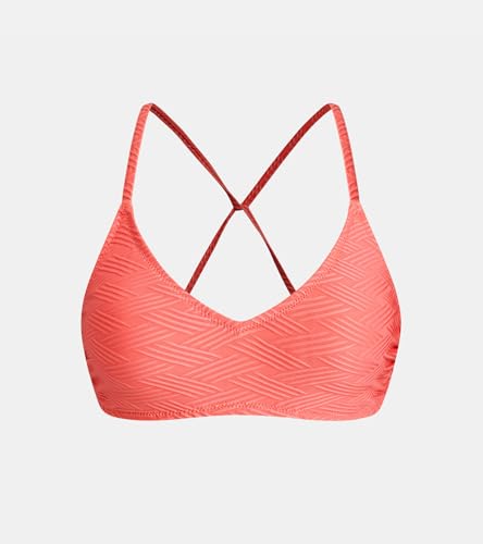 Image of CUPSHE Womens V Neck Textured Bikini Top Crssback Swimsuit | Self Tie,Soft Removable Cups,Spaghetti Straps,Flattering Bathing Suit For Vacation And Beach