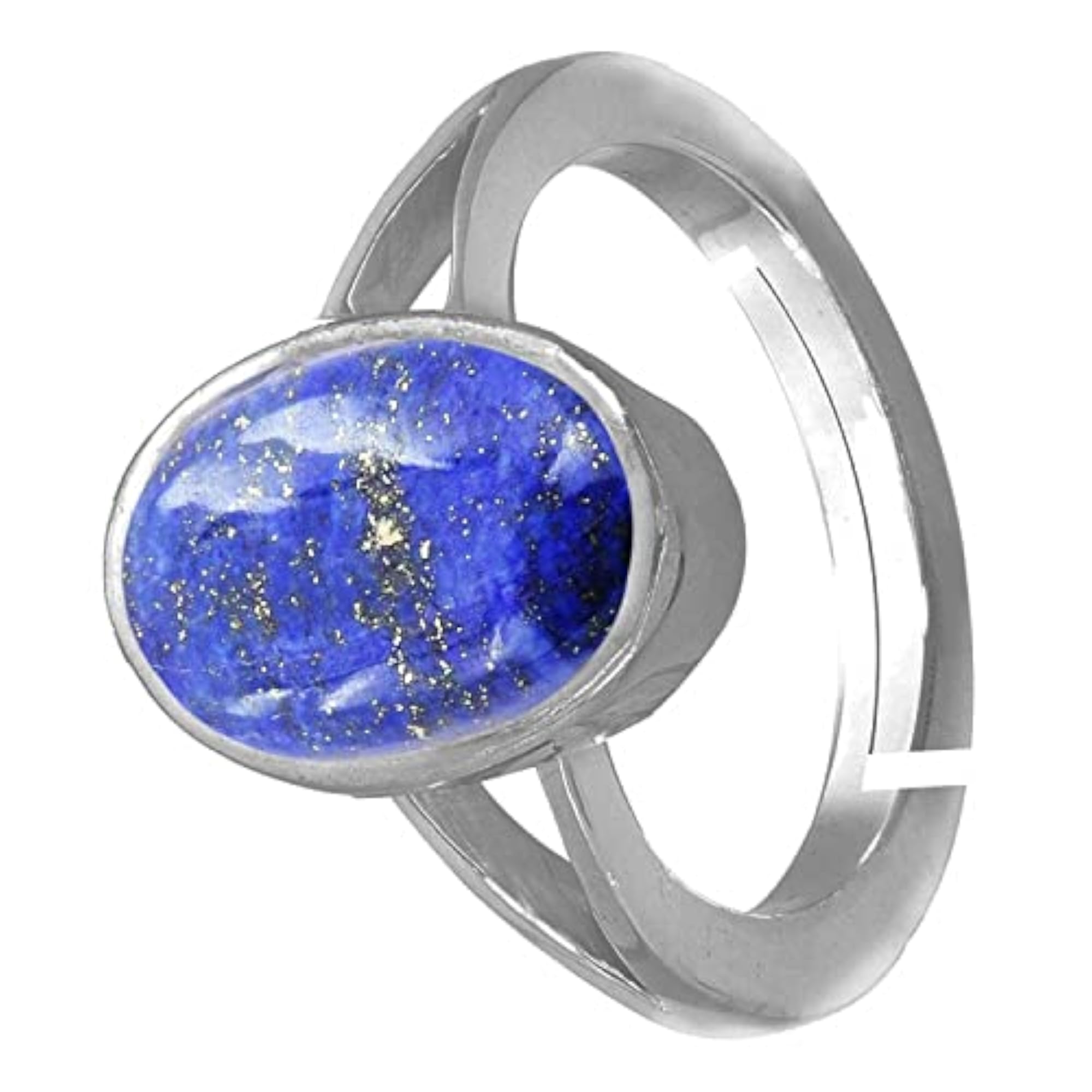 Women's 6.25 Ratti Adjustable Lapis Lazuli Silver Plated Ring