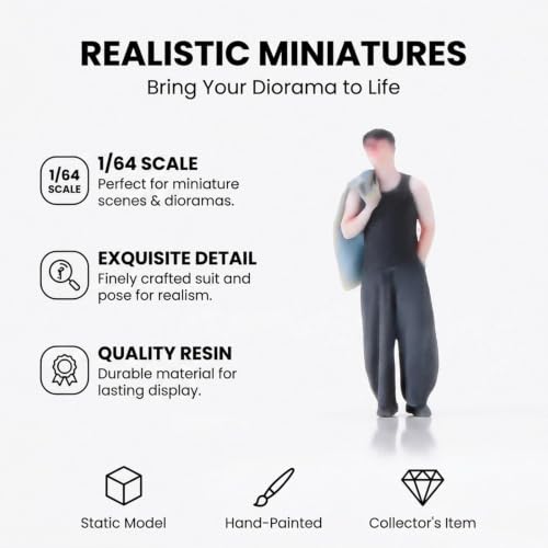 Figurines masculines 1/64e peintes à la main pour micro-scène et accessoires de cinéma