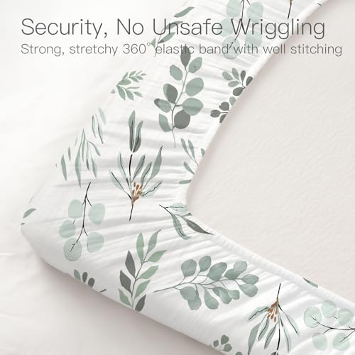 Image of Organic Crib Sheets Fitted Crib Mattress Sheet 2 Pack 52x28 Inches 100% Muslin Cotton for Baby Girls & Boys, Soft Boho Neutral Toddler Bed Sheets Fits Well Standard Size Crib Mattress 28x52 Inches
