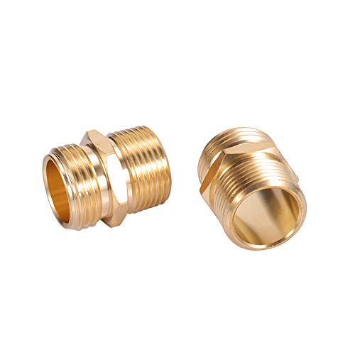 Brass Pipe to Hose Fitting,3/4 NPT Male X 3/4 Hose Thread Male,Garden