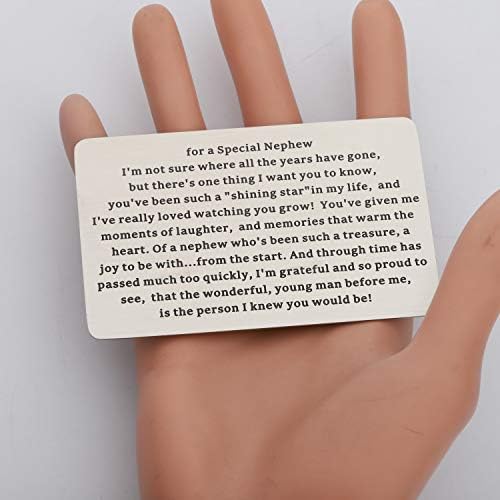 Nephew Gift For A Special Nephew Engraved Wallet Insert Graduation Card
