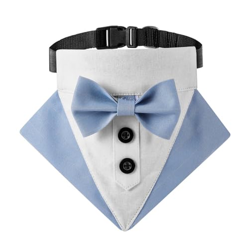 Hund Smoking Bandana Halsband, Verstellbar Haustier Fliege Bandana Haustier Hochzeitshalstuch mit Fliege für Hochzeit Geburtstag Weihnachten