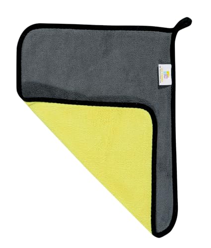 Image of RD TREND Microfiber Multipurpose Cleaning Towel 500 GSM Size-40x30 Cm | Ultra Soft, Super Absorbent, Quick Dry | Reusable Lint-Free Cloth for Car, Kitchen, Bathroom, Glass, Gym & Home (1 Pc,Yellow)