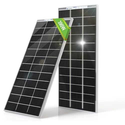 ECO-WORTHY Bifacial 195 Watt 12 Volt 12BB Solar Panel Monocrystalline Double-Sided Power Generation Rigid High-Efficiency PV Module Power Charger for RV,Sunsheds,Canopies,Farms,Home and Off-